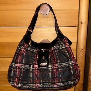 Coach Soho Lynn Tartan Plaid Hobo